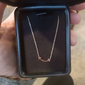Tiffany mini rose gold smile necklace